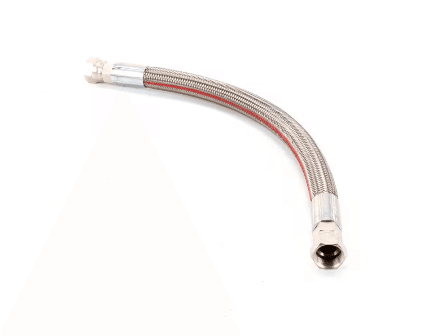 Pitco 60135903 Flex Hose with Swivel Fittings, PTFE/Braided Stainless Steel, 17.5"