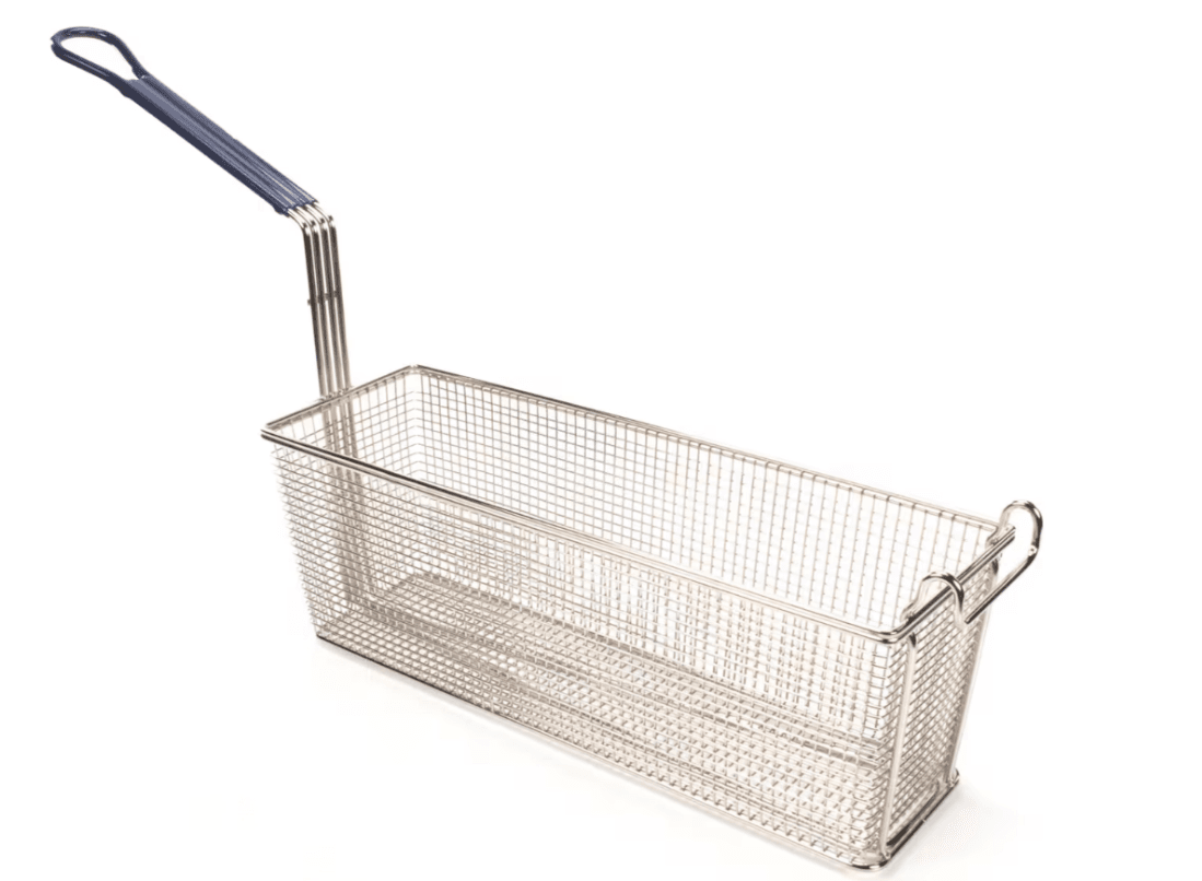 Pitco P6072145 Fry Basket, Coated Handle, Twin, Front Hook RM 14